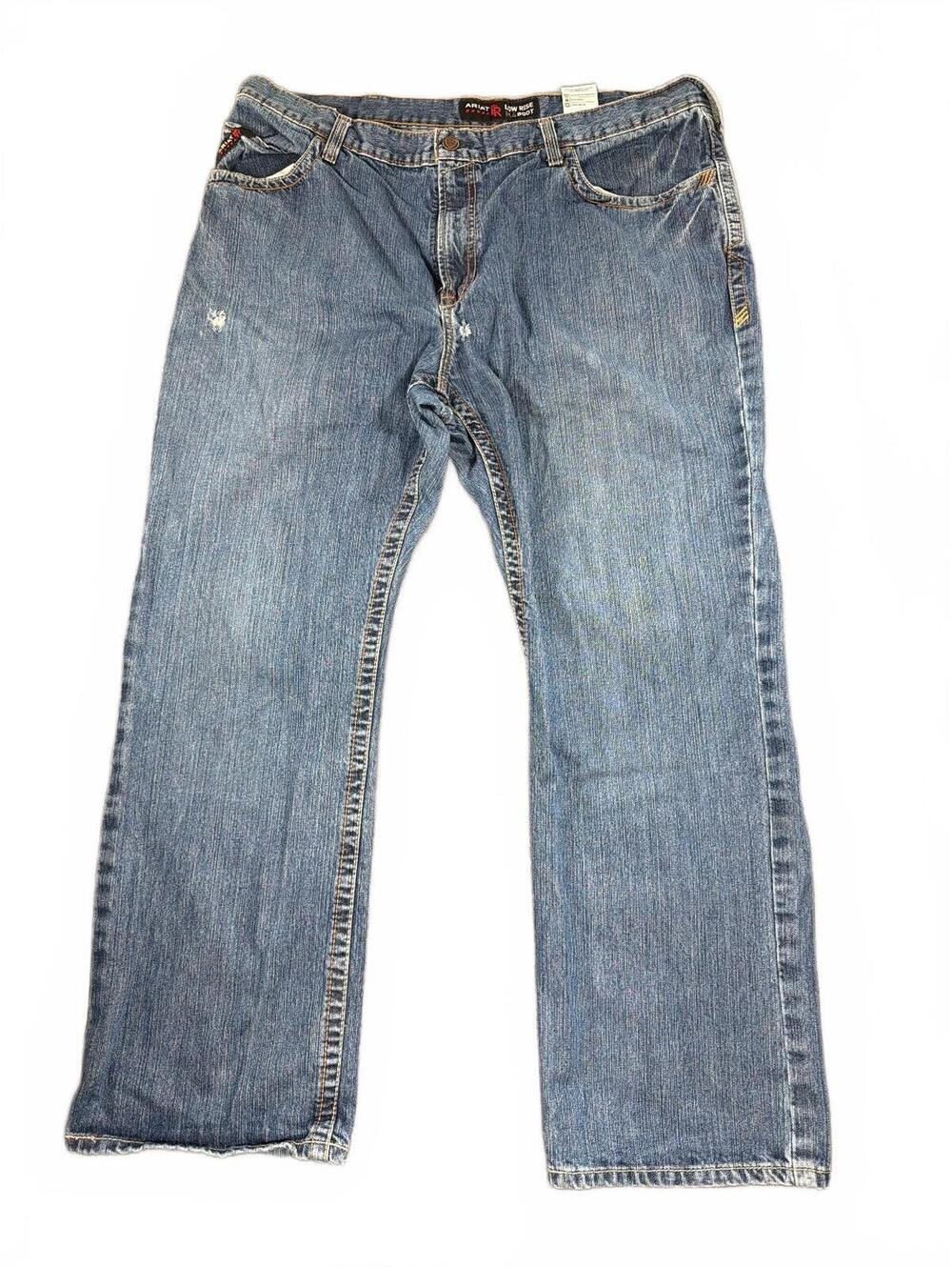 Ariat FR Men's Low Rise M4 Bootcut Denim Jeans Size 42x32 Blue